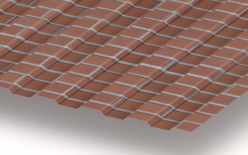 Профнастил МП10 с покрытием ECOSTEEL® 0,5 мм, кирпич Профлайн Профнастил МП10 с покрытием ECOSTEEL® 0,5 мм, кирпич Профлайн