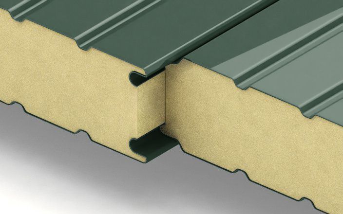 Стеновые сэндвич-панели с наполнителем из пенополиуретана толщиной 60 мм, ширина 1190 мм, цвет RAL 6005 ПрофЛайн, купить Стеновые сэндвич-панели с наполнителем из пенополиуретана толщиной 60 мм, ширина 1190 мм, цвет RAL 6005 в ПрофЛайн