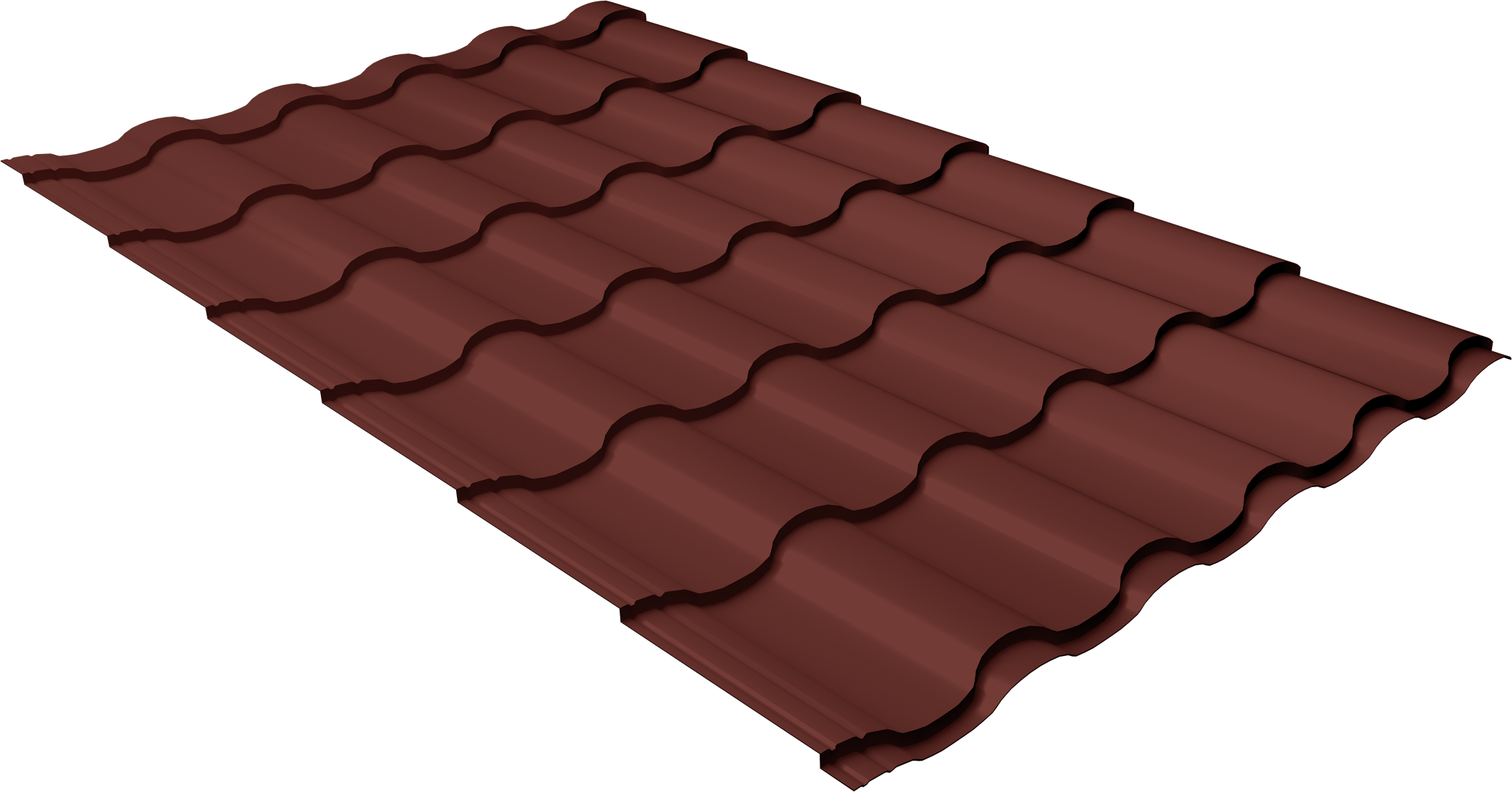 Металлочерепица Kredo с покрытием Полиэстер, 0,45 мм, цвет RAL 3009 ПрофЛайн, купить Металлочерепица Kredo с покрытием Полиэстер, 0,45 мм, цвет RAL 3009 в ПрофЛайн