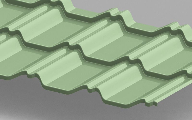 Модульная металлочерепица Kvinta Uno с покрытием Полиэстер, цвет RAL 6019 ПрофЛайн, купить Модульная металлочерепица Kvinta Uno с покрытием Полиэстер, цвет RAL 6019 в ПрофЛайн