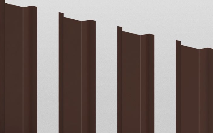 Штакетник металлический П-образный, цвет RAL 8017, длина 1,6 м, ширина 94 мм, односторонняя окраска ПрофЛайн, купить Штакетник металлический П-образный, цвет RAL 8017, длина 1,6 м, ширина 94 мм, односторонняя окраска в ПрофЛайн