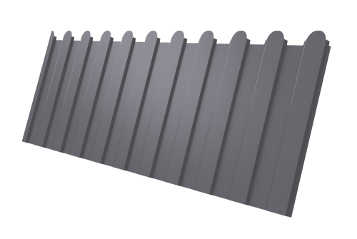 Профнастил С8A v02 фигурный Grand Line 0,5 Satin с пленкой RAL 7004 сигнальный серый Профлайн