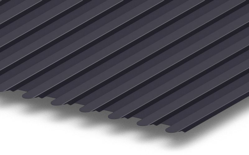 Профнастил С8 фигурный с покрытием Satin® 0,5 мм, RAL 7024 Профлайн Профнастил С8 фигурный с покрытием Satin® 0,5 мм, RAL 7024 Профлайн
