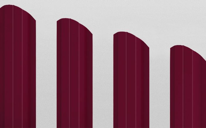 Штакетник металлический П-образный фигурный, цвет RAL 3005, длина 1,8 м, двусторонняя окраска ПрофЛайн, купить Штакетник металлический П-образный фигурный, цвет RAL 3005, длина 1,8 м, двусторонняя окраска в ПрофЛайн