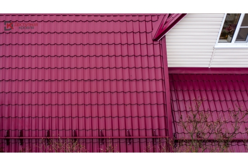 Металлочерепица Классик ("Classic") v02 0,5 Satin RAL 3005 красное вино ПрофЛайн, купить Металлочерепица Классик ("Classic") v02 0,5 Satin RAL 3005 красное вино в ПрофЛайн