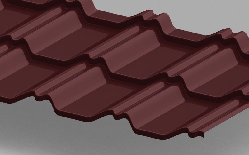 Модульная металлочерепица Kvinta Uno с покрытием Satin®, цвет RAL 3009 ПрофЛайн, купить Модульная металлочерепица Kvinta Uno с покрытием Satin®, цвет RAL 3009 в ПрофЛайн Модульная металлочерепица Kvinta Uno с покрытием Satin®, цвет RAL 3009 ПрофЛайн, купить Модульная металлочерепица Kvinta Uno с покрытием Satin®, цвет RAL 3009 в ПрофЛайн