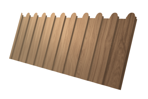 Профнастил С8A v02 фигурный Grand Line 0,45 Print Elite с пленкой Honey Wood TwinColor Профлайн