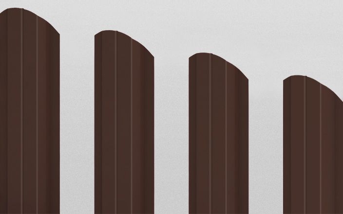 Штакетник металлический П-образный фигурный, цвет RAL 8017, длина 1,8 м, двусторонняя окраска ПрофЛайн, купить Штакетник металлический П-образный фигурный, цвет RAL 8017, длина 1,8 м, двусторонняя окраска в ПрофЛайн