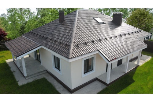 Металлочерепица Классик ("Classic") v02 0,5 Satin RAL 8017 шоколад ПрофЛайн, купить Металлочерепица Классик ("Classic") v02 0,5 Satin RAL 8017 шоколад в ПрофЛайн