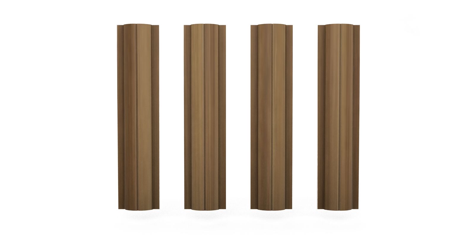 Штакетник металлический круглый, цвет кедр, длина 2 м, двусторонняя окраска ПрофЛайн, купить Штакетник металлический круглый, цвет кедр, длина 2 м, двусторонняя окраска в ПрофЛайн