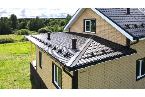 Металлочерепица Классик ("Classic") v01 0,5 Satin RR 32 темно-коричневый ПрофЛайн, купить Металлочерепица Классик ("Classic") v01 0,5 Satin RR 32 темно-коричневый в ПрофЛайн