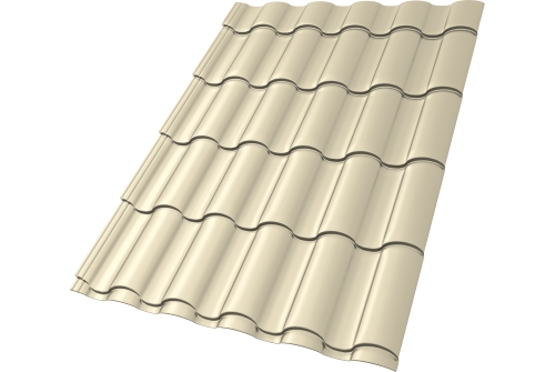 Металлочерепица "Кредо" ("Kredo") v01 0,5 Satin RAL 1015 светлая слоновая кость ПрофЛайн, купить Металлочерепица "Кредо" ("Kredo") v01 0,5 Satin RAL 1015 светлая слоновая кость в ПрофЛайн