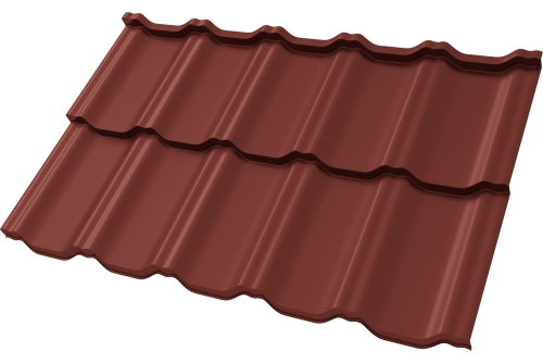 Металлочерепица "Квинта Уно" ("Kvinta Uno") 0,5 Satin RAL 3009 оксидно-красный ПрофЛайн, купить Металлочерепица "Квинта Уно" ("Kvinta Uno") 0,5 Satin RAL 3009 оксидно-красный в ПрофЛайн
