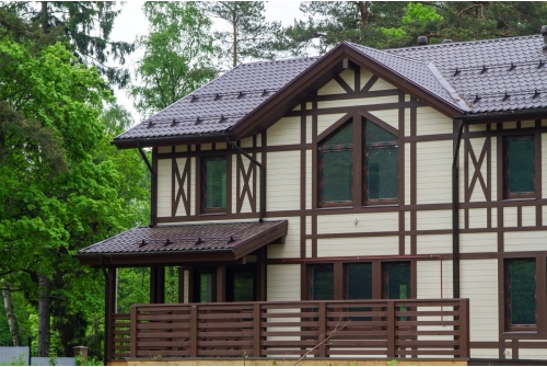 Металлочерепица Классик ("Classic") v01 0,5 Satin RAL 8017 шоколад ПрофЛайн, купить Металлочерепица Классик ("Classic") v01 0,5 Satin RAL 8017 шоколад в ПрофЛайн