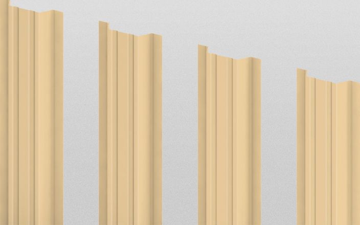 Штакетник металлический прямоугольный, цвет RAL 1014, длина 1,8 м, двусторонняя окраска ПрофЛайн, купить Штакетник металлический прямоугольный, цвет RAL 1014, длина 1,8 м, двусторонняя окраска в ПрофЛайн