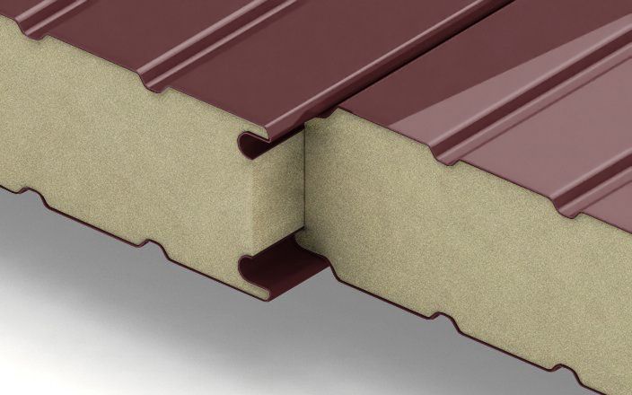 Стеновые сэндвич-панели с наполнителем из пенополиизоцианурата толщиной 30 мм, ширина 1000 мм, цвет RAL 3009 ПрофЛайн, купить Стеновые сэндвич-панели с наполнителем из пенополиизоцианурата толщиной 30 мм, ширина 1000 мм, цвет RAL 3009 в ПрофЛайн