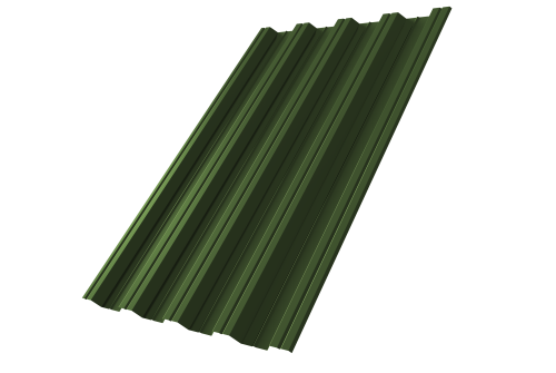 Профнастил НС44R Grand Line 0,5 Satin Matt TX RAL 6020 хромовая зелень Профлайн