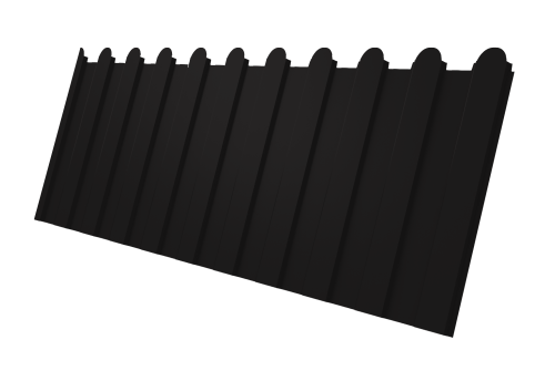 Профнастил С8A v02 фигурный Grand Line 0,5 Drap TX с пленкой RAL 9005 черный Профлайн