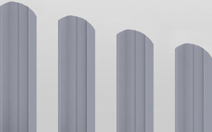 Штакетник металлический М-образный фигурный, цвет RAL 9006, длина 2 м, двусторонняя окраска ПрофЛайн, купить Штакетник металлический М-образный фигурный, цвет RAL 9006, длина 2 м, двусторонняя окраска в ПрофЛайн