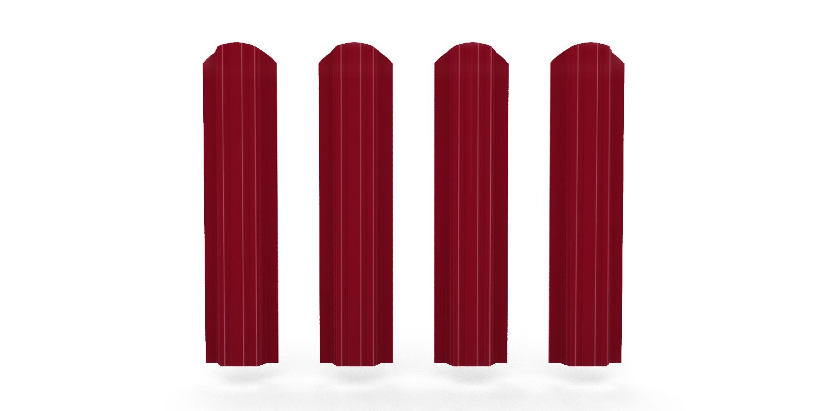 Штакетник металлический прямоугольный фигурный, цвет RAL 3003, длина 1,8 м, двусторонняя окраска ПрофЛайн, купить Штакетник металлический прямоугольный фигурный, цвет RAL 3003, длина 1,8 м, двусторонняя окраска в ПрофЛайн