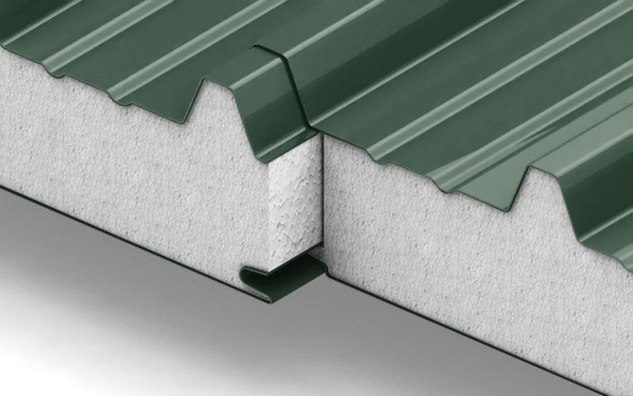 Кровельные сэндвич-панели с наполнителем из пенополистирола толщиной 250 мм, цвет RAL 6005 ПрофЛайн, купить Кровельные сэндвич-панели с наполнителем из пенополистирола толщиной 250 мм, цвет RAL 6005 в ПрофЛайн