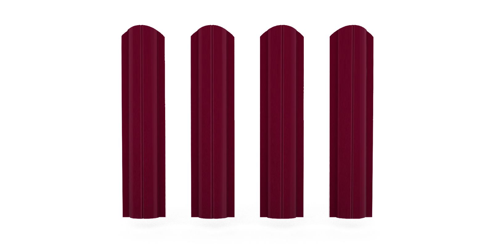 Штакетник металлический круглый фигурный, цвет RAL 3005, длина 2 м, односторонняя окраска ПрофЛайн, купить Штакетник металлический круглый фигурный, цвет RAL 3005, длина 2 м, односторонняя окраска в ПрофЛайн