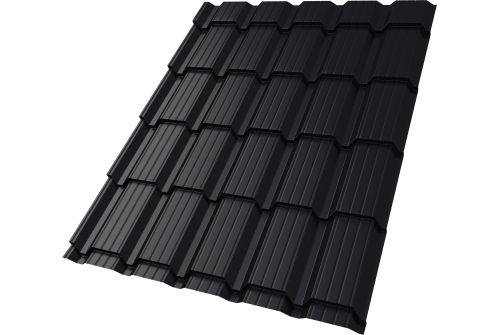 Металлочерепица "Квадро профи (Верховье)" ("Quadro Profi") v01 0,5 Velur X RAL 9005 черный ПрофЛайн, купить Металлочерепица "Квадро профи (Верховье)" ("Quadro Profi") v01 0,5 Velur X RAL 9005 черный в ПрофЛайн
