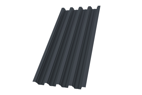 Профнастил Н75R Grand Line 0,5 PE RAL 7024 мокрый асфальт Профлайн