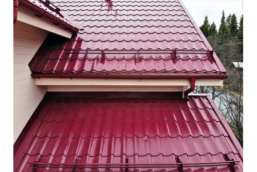 Металлочерепица Классик ("Classic") v01 0,5 Satin RAL 3005 красное вино ПрофЛайн, купить Металлочерепица Классик ("Classic") v01 0,5 Satin RAL 3005 красное вино в ПрофЛайн