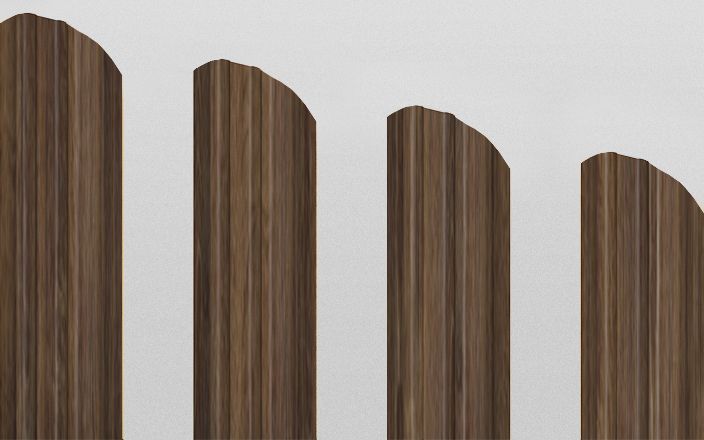 Штакетник металлический прямоугольный фигурный, цвет морёный дуб, длина 2 м, двусторонняя окраска ПрофЛайн, купить Штакетник металлический прямоугольный фигурный, цвет морёный дуб, длина 2 м, двусторонняя окраска в ПрофЛайн