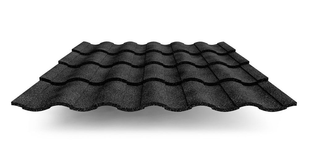 Композитная черепица Metrotile MetroRoman, цвет чёрный ПрофЛайн, купить Композитная черепица Metrotile MetroRoman, цвет чёрный в ПрофЛайн