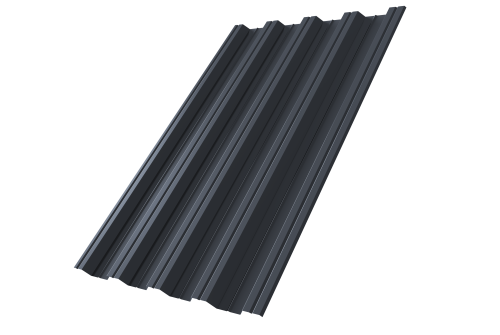 Профнастил НС44R Grand Line 0,7 PE-Double RAL 7024 мокрый асфальт Профлайн