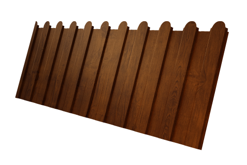 Профнастил С8A v02 фигурный Grand Line 0,45 Print-Double Premium с пленкой Golden Wood Intense F Профлайн