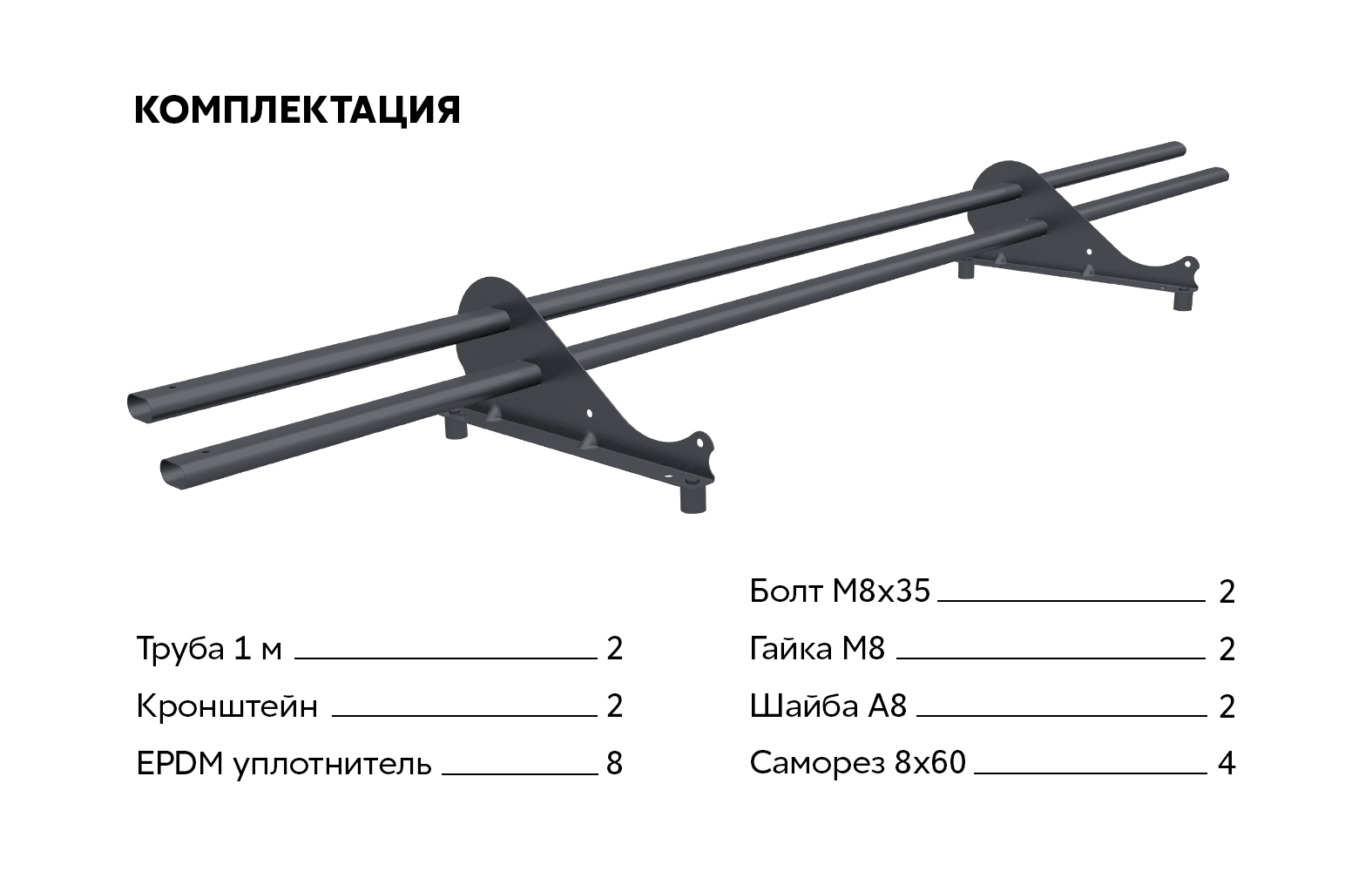Снегозадержатель трубчатый Snow Kit RAL 7024 1м ПрофЛайн, купить Снегозадержатель трубчатый Snow Kit RAL 7024 1м в ПрофЛайн