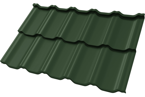 Металлочерепица "Квинта Уно" ("Kvinta Uno") 0,5 Satin Matt TX RAL 6020 хромовая зелень ПрофЛайн, купить Металлочерепица "Квинта Уно" ("Kvinta Uno") 0,5 Satin Matt TX RAL 6020 хромовая зелень в ПрофЛайн