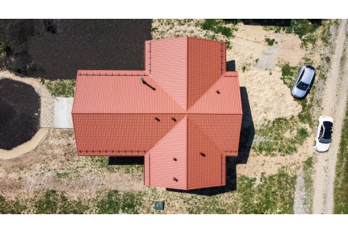 Металлочерепица Классик ("Classic") v01 0,5 Satin Matt RAL 8004 терракота ПрофЛайн, купить Металлочерепица Классик ("Classic") v01 0,5 Satin Matt RAL 8004 терракота в ПрофЛайн