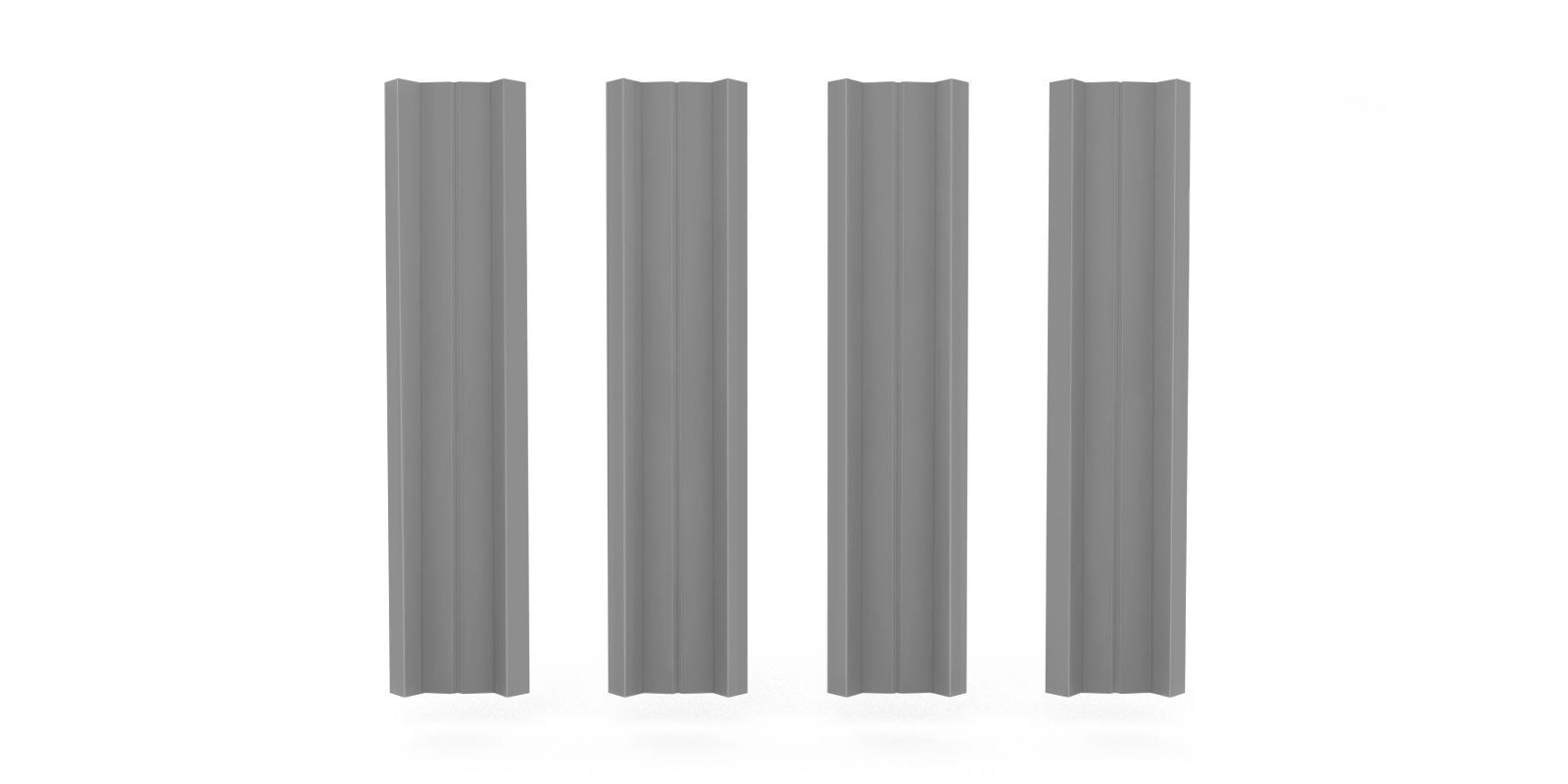 Штакетник металлический М-образный, цвет RAL 7004, длина 2 м, односторонняя окраска ПрофЛайн, купить Штакетник металлический М-образный, цвет RAL 7004, длина 2 м, односторонняя окраска в ПрофЛайн