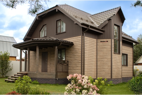 Металлочерепица "Кредо" ("Kredo") v01 0,5 PurLite Matt RR 32 темно-коричневый ПрофЛайн, купить Металлочерепица "Кредо" ("Kredo") v01 0,5 PurLite Matt RR 32 темно-коричневый в ПрофЛайн