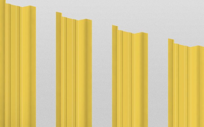 Штакетник металлический прямоугольный, цвет RAL 1018, длина 1,8 м, двусторонняя окраска ПрофЛайн, купить Штакетник металлический прямоугольный, цвет RAL 1018, длина 1,8 м, двусторонняя окраска в ПрофЛайн