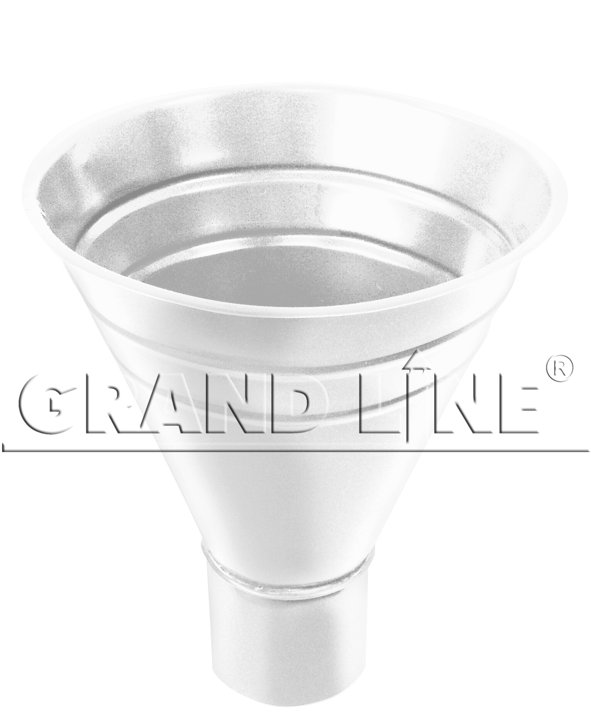Воронка водосборная большая Grand Line ПУ 250/90мм RAL 9003 сигнальный белый ПрофЛайн, купить Воронка водосборная большая Grand Line ПУ 250/90мм RAL 9003 сигнальный белый в ПрофЛайн