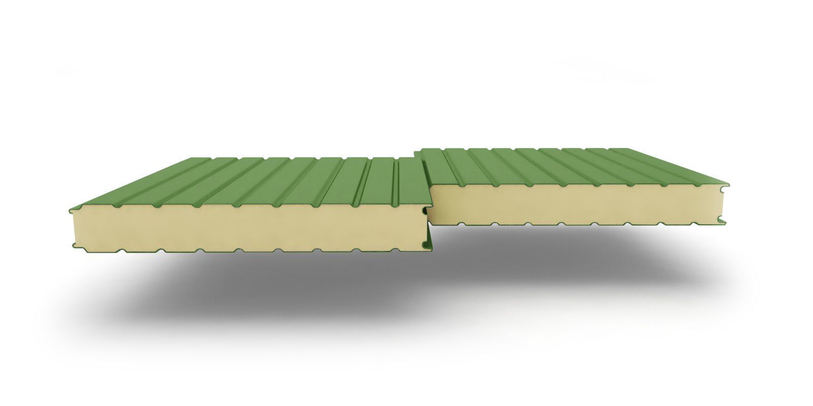 Стеновые сэндвич-панели с наполнителем из пенополиуретана толщиной 60 мм, ширина 1160 мм, цвет RAL 6002 ПрофЛайн, купить Стеновые сэндвич-панели с наполнителем из пенополиуретана толщиной 60 мм, ширина 1160 мм, цвет RAL 6002 в ПрофЛайн