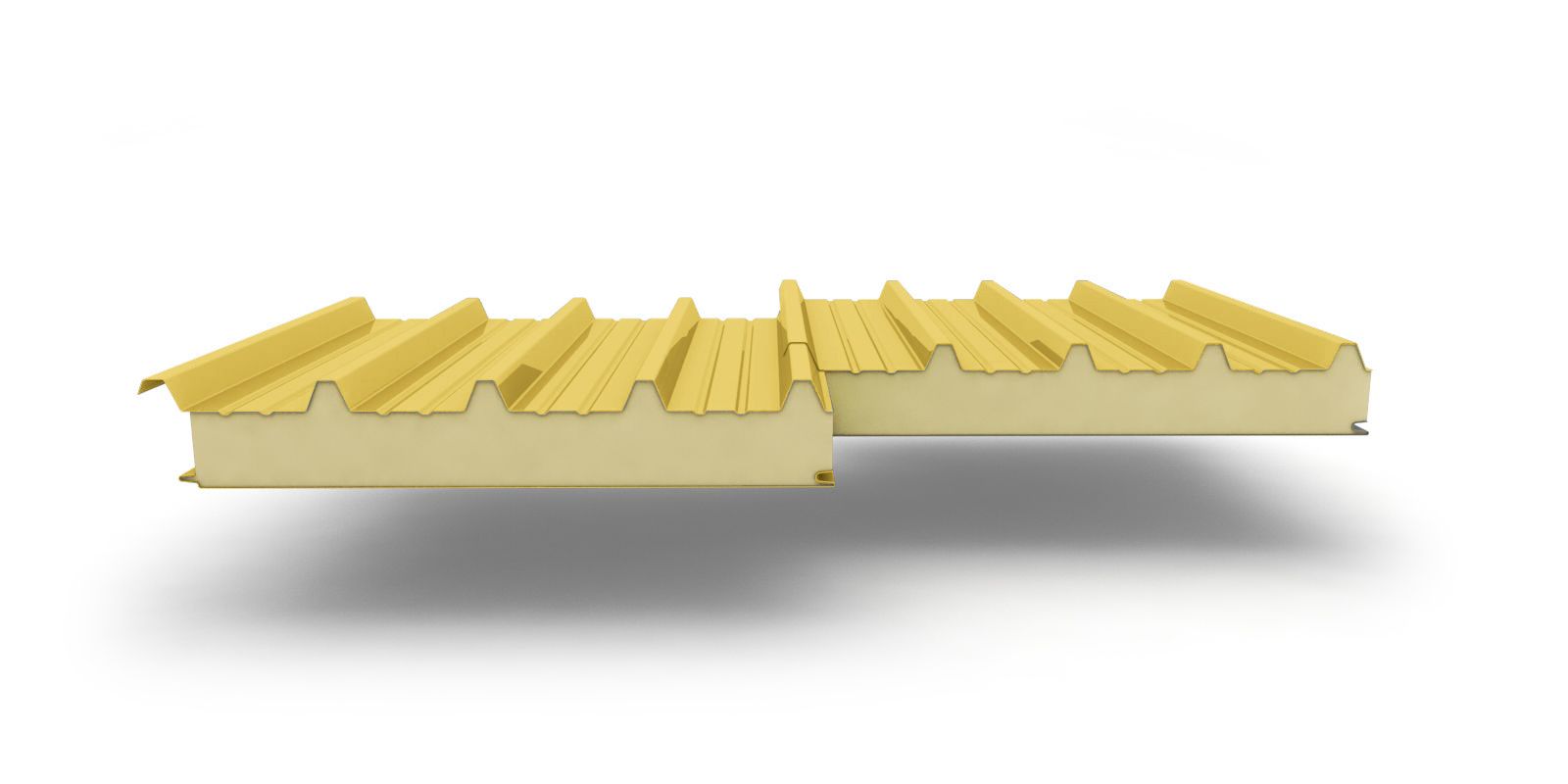 Кровельные сэндвич-панели с наполнителем из пенополиизоцианурата толщиной 220 мм, цвет RAL 1018 ПрофЛайн, купить Кровельные сэндвич-панели с наполнителем из пенополиизоцианурата толщиной 220 мм, цвет RAL 1018 в ПрофЛайн