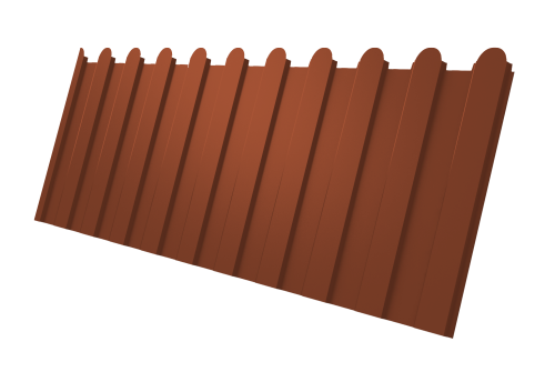 Профнастил С8A v02 фигурный Grand Line 0,5 Satin Matt TX RAL 8004 терракота Профлайн