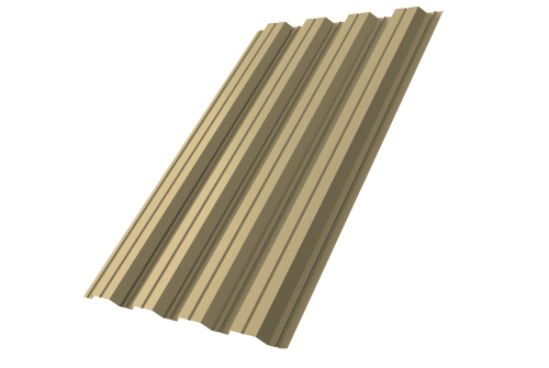 Профнастил НС44R Grand Line 0,45 PE RAL 1014 слоновая кость Профлайн