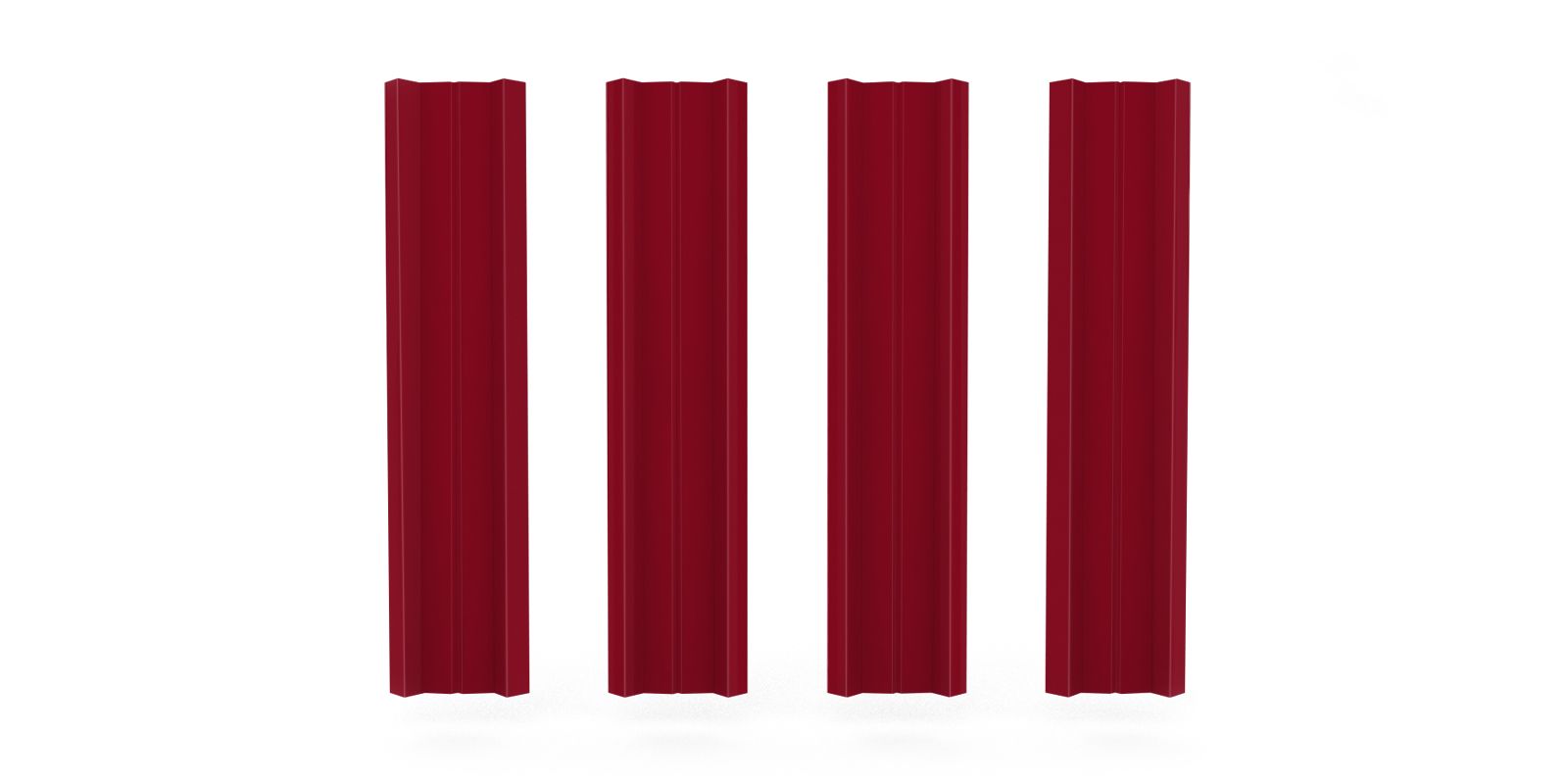 Штакетник металлический М-образный, цвет RAL 3003, длина 1,8 м, двусторонняя окраска ПрофЛайн, купить Штакетник металлический М-образный, цвет RAL 3003, длина 1,8 м, двусторонняя окраска в ПрофЛайн