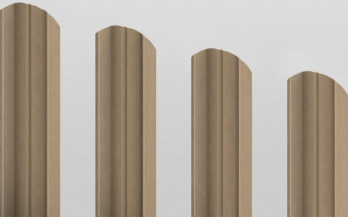 Штакетник металлический М-образный фигурный, цвет рябина, длина 2 м, двусторонняя окраска ПрофЛайн, купить Штакетник металлический М-образный фигурный, цвет рябина, длина 2 м, двусторонняя окраска в ПрофЛайн