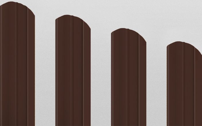 Штакетник металлический М-образный фигурный, цвет RAL 8017, длина 2 м, двусторонняя окраска ПрофЛайн, купить Штакетник металлический М-образный фигурный, цвет RAL 8017, длина 2 м, двусторонняя окраска в ПрофЛайн