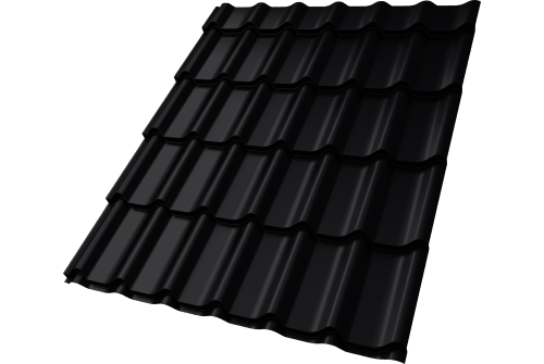 Металлочерепица Классик ("Classic") v01 0,5 Velur X RAL 9005 черный ПрофЛайн, купить Металлочерепица Классик ("Classic") v01 0,5 Velur X RAL 9005 черный в ПрофЛайн