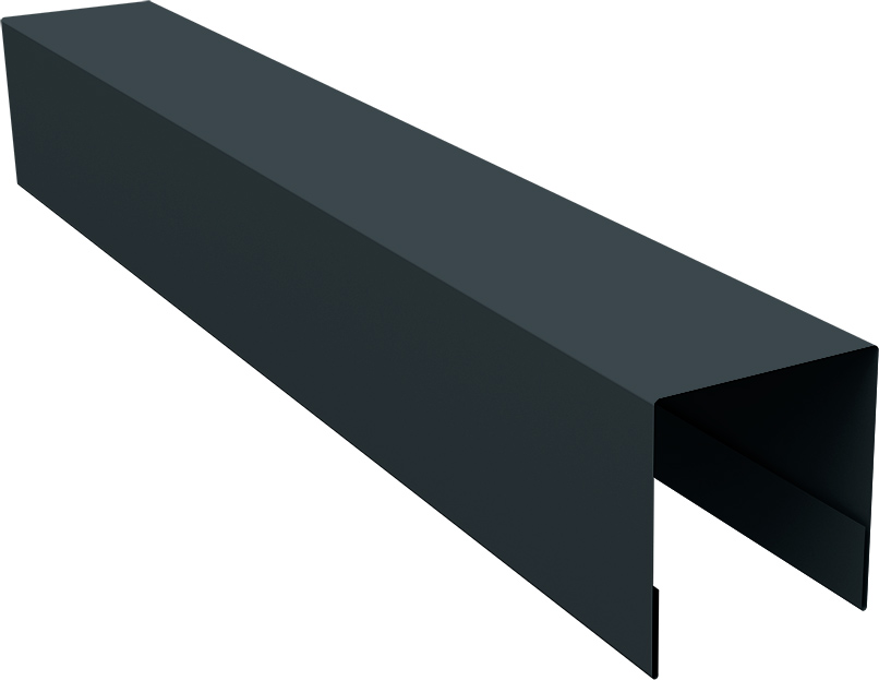 Планка боковая для забора из сайдинга Блок-хаус новый 0,5 Velur RAL 7016 антрацитово-серый (2,5м) ПрофЛайн, купить Планка боковая для забора из сайдинга Блок-хаус новый 0,5 Velur RAL 7016 антрацитово-серый (2,5м) в ПрофЛайн