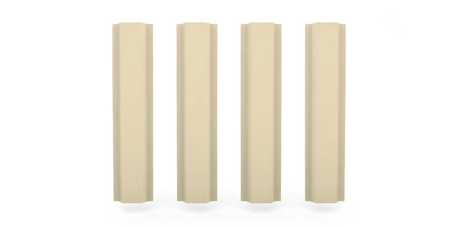 Штакетник металлический П-образный, цвет RAL 1015, длина 1,6 м, ширина 94 мм, односторонняя окраска ПрофЛайн, купить Штакетник металлический П-образный, цвет RAL 1015, длина 1,6 м, ширина 94 мм, односторонняя окраска в ПрофЛайн